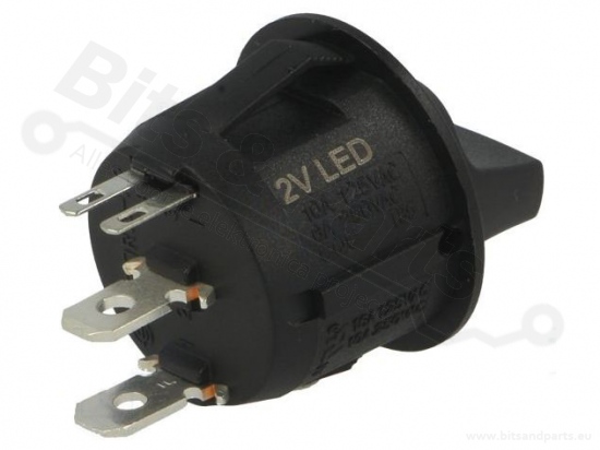 Snap-in on/off toggle switch with LED